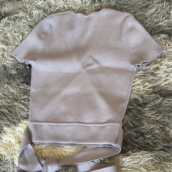 Wilfred Lavender Ribbed Wrap Top - Picture 5 of 11